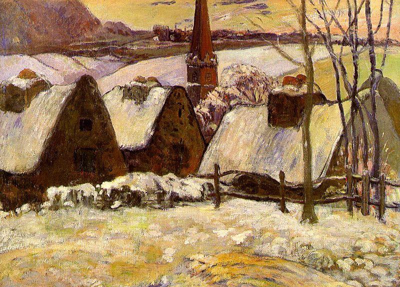 Paul Gauguin Breton Village in the Snow France oil painting art